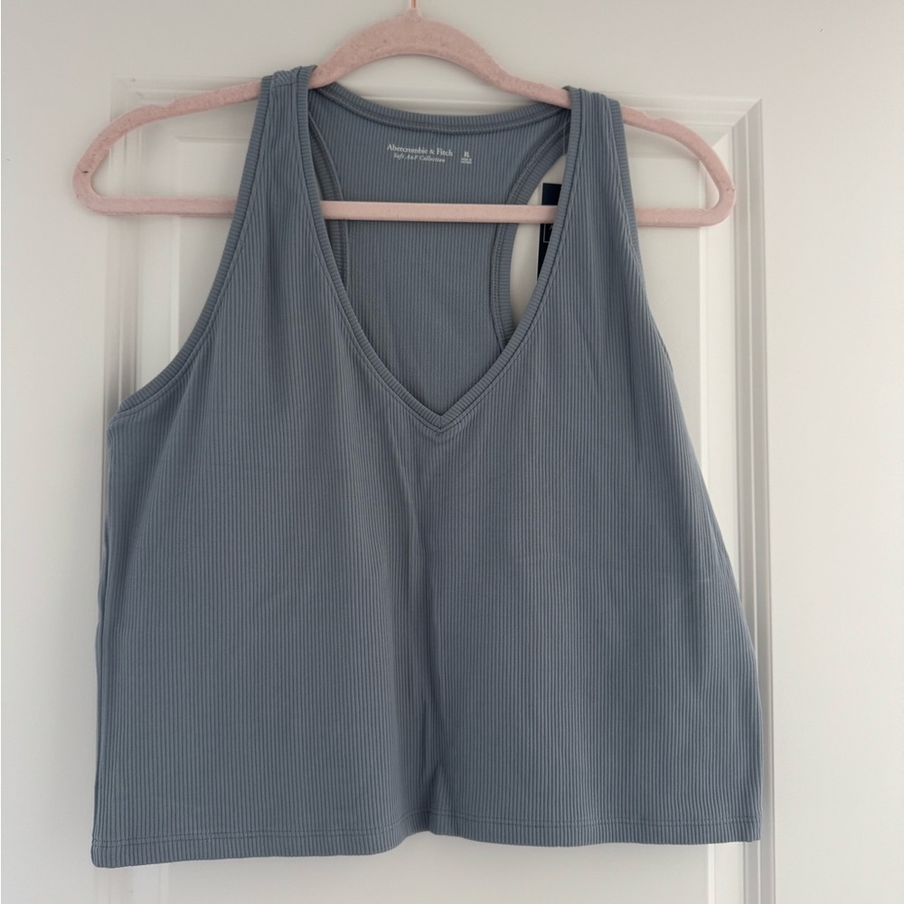Abercrombie & Fitch Light Blue Ribbed Tank Top